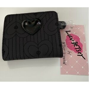 Luv Betsey by Betsey Johnson Black Quilted Heart Pattern Bifold Wallet LBMONEY